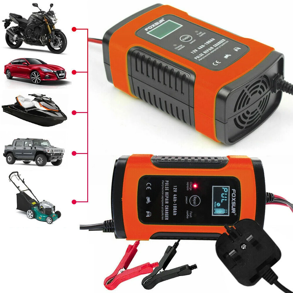 high quality 6A 12V Smart Lead-acid Battery Charger Maintainer Trickle For Car Motorcycle
