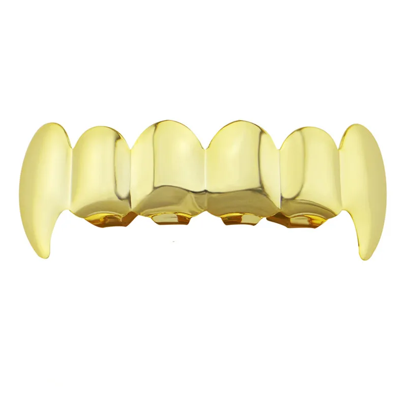 Хип-хоп Топ зубы грили вампир Клык золотые зуб грили стоматологические Хэллоуин косплей зубы шапки ювелирные изделия вечерние XHYT1015 - Окраска металла: Gold