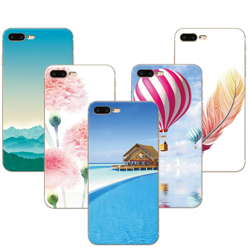 

Exotic Natural Landscape Soft TPU Phone Case For Iphone 7 Plus Back Cover Silicone Flowers For Apple IPhone 7 Plus Shell Funda
