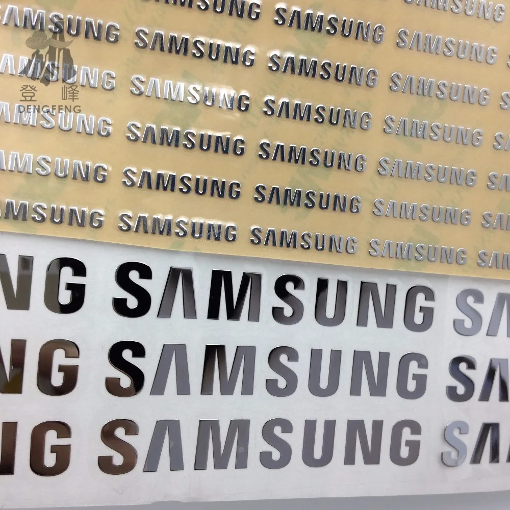 

Free shipping 1.9X0.3cm 10pcs / lot Silver Samsung logo metal paste Samsung galaxy S3 s4 s5 metal stickers Samsung logo 1 order