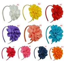 Grandes moños de flores para el cabello, diadema de plástico con dientes, Cintas de Pelo, diadema para niñas, accesorios para el cabello