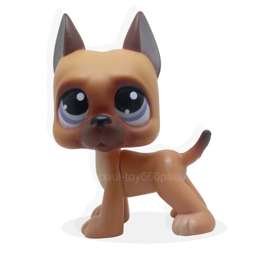 

Brown Great Dane Dog Little Pet Blue Eyes Action Figures Puppy #244