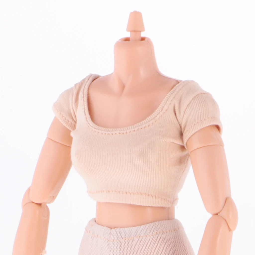 Fashion 1/6 Short Sleeve Crop Top T-Shirt Vest for Blyth 12