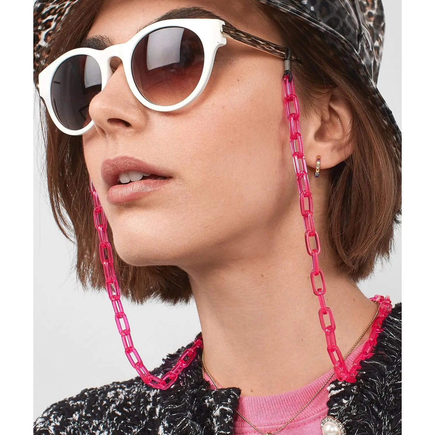 

2019 Summer New BA Retro Colorful Pattern Acrylic Eyeglass Chain Holder Necklace Sunglasses Strap Cords