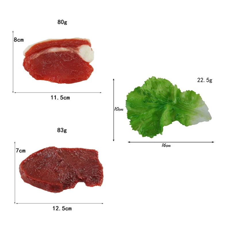 Искусственное мясо Биф свинина стейк лист салата Реалистичная имитация еды поддельный бифштекс для кухонного шкафа отеля дисплей