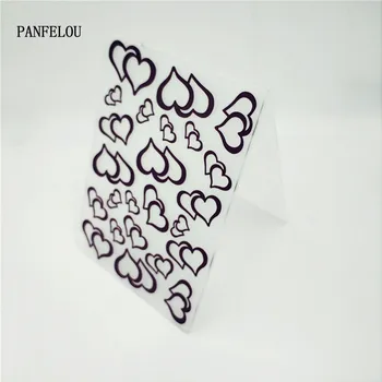 

PANFELOU Blue sweet heart card Embossing folders Plastic For Scrapbooking DIY Template Fondant Cake Photo Album Card Making