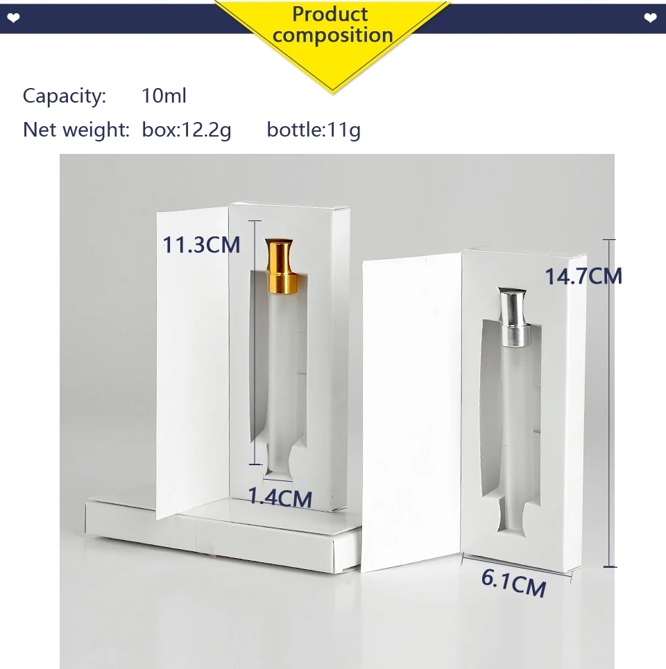 100 штук/лот 10 мл 17*62*147 мл настраиваемые бумажные коробки и матовые стеклянные флаконы духов с распылителем