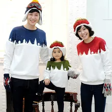 Рождественские одинаковые комплекты для семьи; зимний свитер для мамы, папы и ребенка; плотный бархатный топ с длинными рукавами; футболка; Рождественская одежда для всей семьи