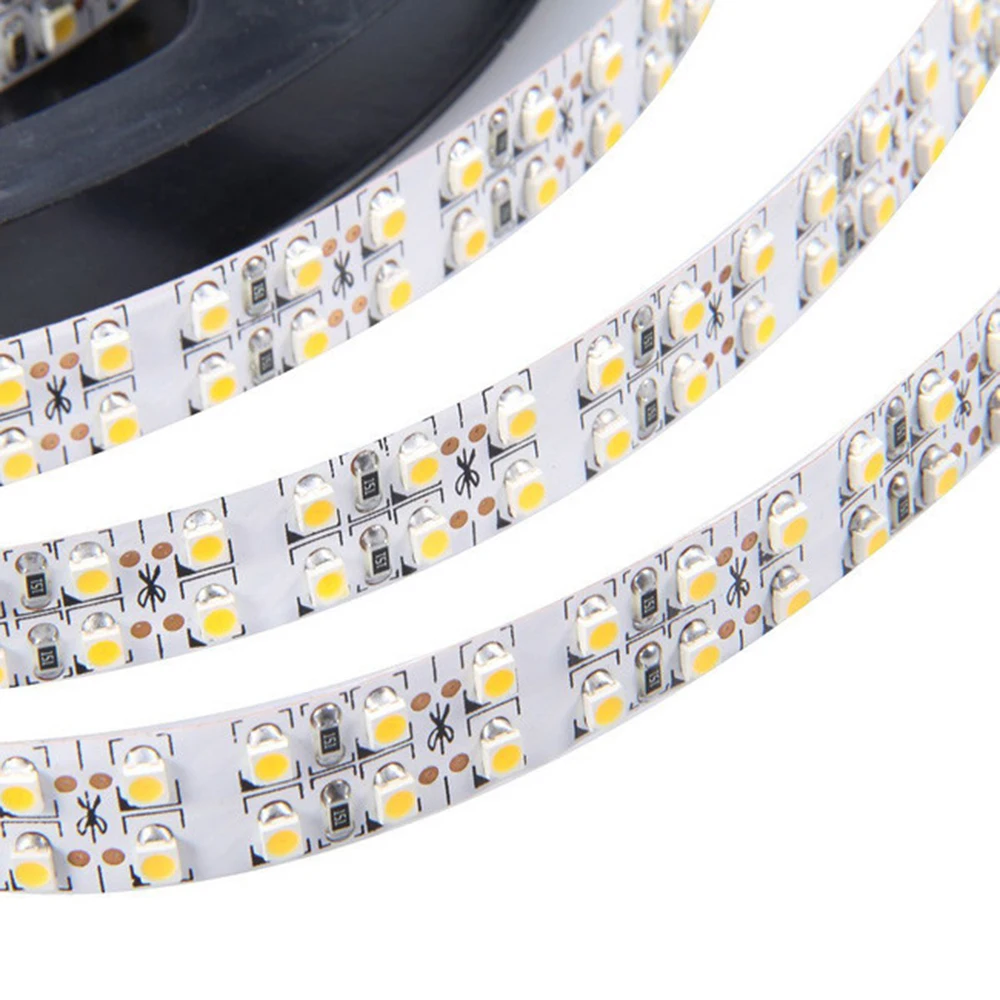 240 led/M 3528 Светодиодная лента двухрядная 5 м 1200led гибкая лента DC12V теплый/белый не водонепроницаемый домашний внутренний светильник