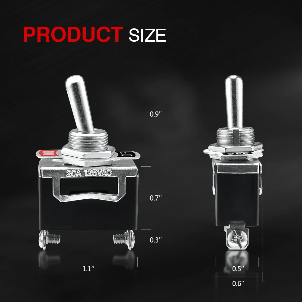 MICTUNING 6 шт. SPST 2Pin вкл/выкл клавишный тумблер сверхмощный 15A 250 В/20A 125 в