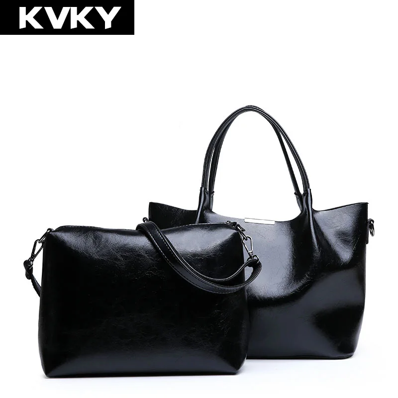 

KVKY Vintage PU Leather Women Handbags For Women Shoulder Bags Female Large Capacity Crossbody Bags Hobos Messenger Bags Clutch