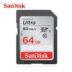 Двойной Флеш-накопитель SanDisk Ultra SD карта 32 Гб SDHC карты памяти 64 Гб 128 ГБ SDXC C10 USH-I 16 ГБ флеш-карта, видео в формате Full HD для цифровой Камера 80 МБ/с