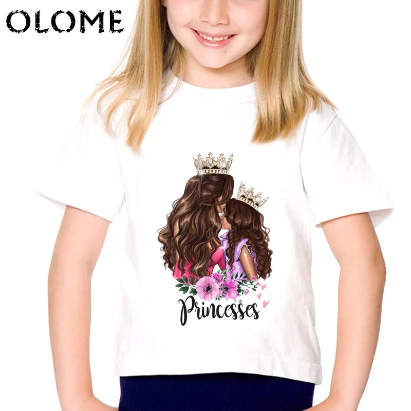 

Mom's love Vogue princess T Shirt Super Mama Baby Girls T-Shirts Mom life is the best life Kids White Clothing Child TopsKTP6322