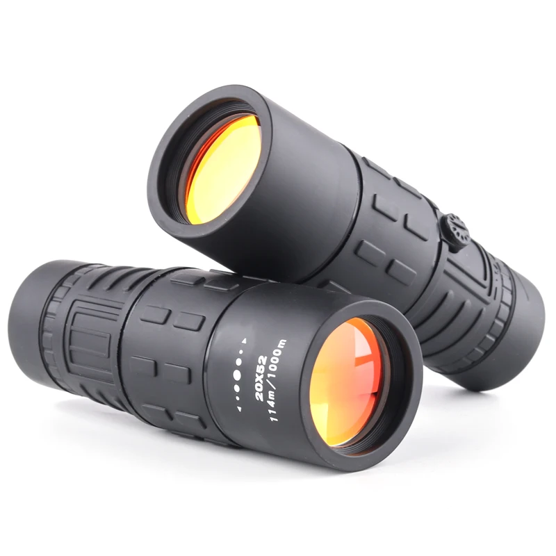 20X 52 Dual Focus Dual RED Film Powered Big Eyepiece Monocular Telescope Optical Glass Lens Viewing Bird Watching Travel Tool