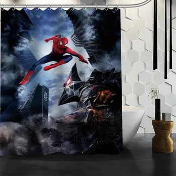 

Custom spider man Shower Curtain High Quality bathroom Accessories Polyester Fabric Curtain With holes
