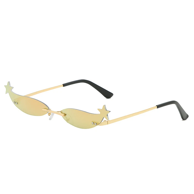 WOWSUN новая индивидуальная маленькая коробка женские солнцезащитные очки Брендовые дизайнерские трендовые солнцезащитные очки со звездами UV400 A634 - Цвет линз: C5 Gold-Light Orange