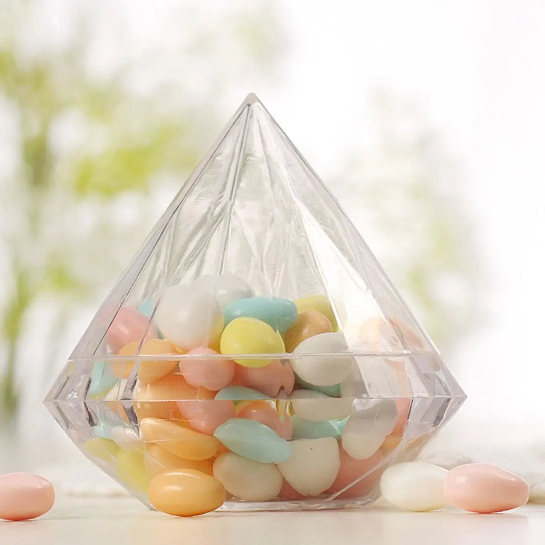 

Plastic Candy Boxes Transparent Diamond Shape Candy Box Chocolate Candy Boxes Wedding Birthday Baby Shower Decoration