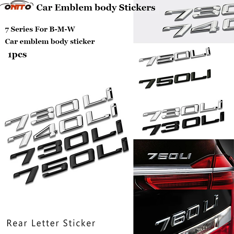  1set car Boot decor sticker car styling ABS For BMW 745i 730 740 750 760LI 7series car refit displa