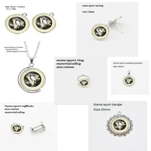 10PCS New Arrive High Quality Glass Pittsburgh Penguins Sports Team Earring Dangle Shoe buckle Necklace Ring Series Jewelry