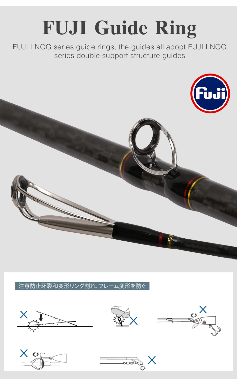 Tsurinoya LEOPARD 802HC 2,4 m H мощность жесткая Удочка baitcasing стержень Snakehead FUJI аксессуары расстояние метания литья стержень