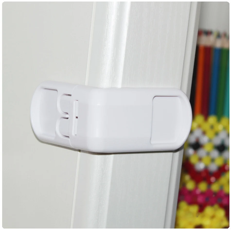 10pcs Infant Toddler Drawer Door Cabinet Cupboard Double Buckle Safety Lock Baby Kids Child Safety ABS Plastic Locks