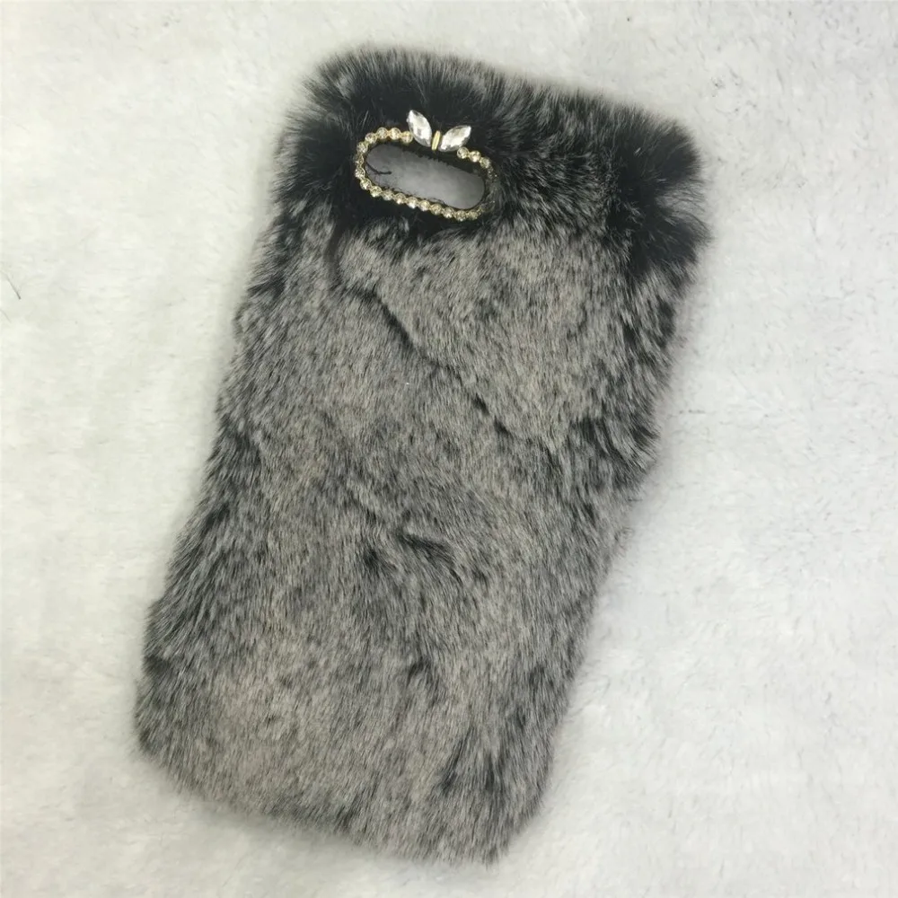 For iPhone Case Cover Fashion Fluffy Warm Soft Wool Rabbit Fur Phone Protection Shell for iPhone Series