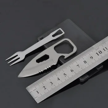 

Outdoor Stainless steel 6-in-1 combination multi-function tools, survival card knife. Hunting survival, bottle opener, picnic