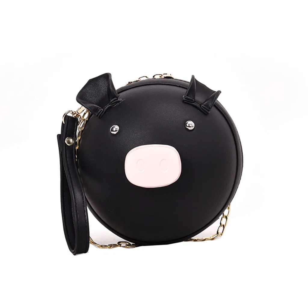 

Women's Bag 2019 Pig Shaped Crossbody Cute Bags Student Girls Boys Mini Chain Messenger Bags Small Round Bag Handbags Mujer