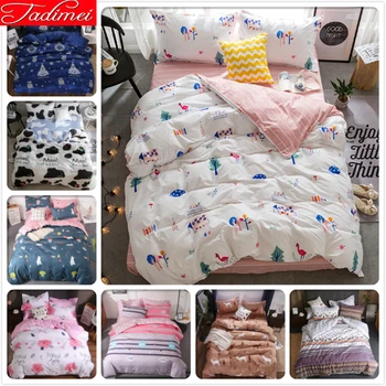 

3/4 pcs Bedding Set Adult Kids Child Soft Cotton Bed Linens Single Full Twin Queen King Size Quilt Comforter Duvet Cover 150x200