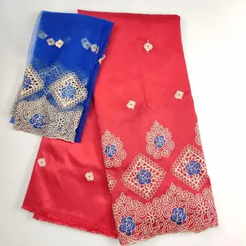 

New the market 2019 the George lace fabric with the peach-red bridal regal lace of the embroidery fabric of 2 yards mesh lace