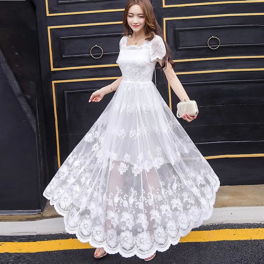 2017Summer Women beautiful font b long b font font b dress b font big bottom elegant