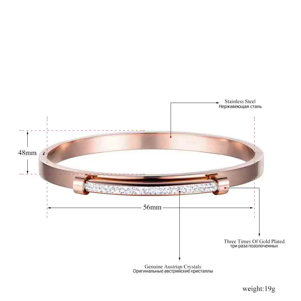 Lokaer, изысканные стразы, манжеты, браслеты, ювелирные изделия, розовое золото/серебро, нержавеющая сталь, свадебный браслет