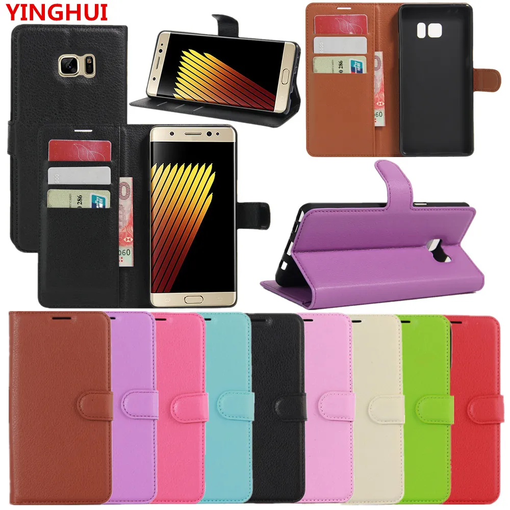 

For Samsung Galaxy Note FE Case Luxury Wallet PU Leather Back Cover Phone Case 5.7inch Flip Protective Cover Bag