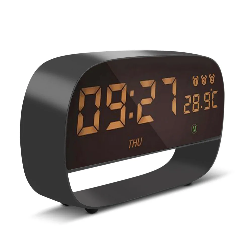 

LED digital touch alarm clock, timer, cool shape with night snooze mode, temperature display