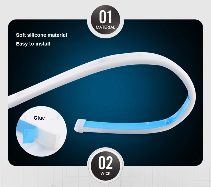 Ice Blue Red Yellow White LED Strip Lighting Rear Trunk Tail Light Dynamic Streamer Brake Turn Signal Reverse Leds Warning Light (10)