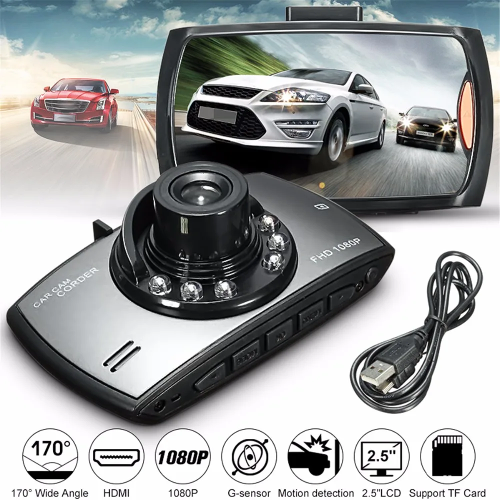 Автомобильный видеорегистратор с углом обзора 170 градусов 2 5 P HD ЖК дисплей 1080