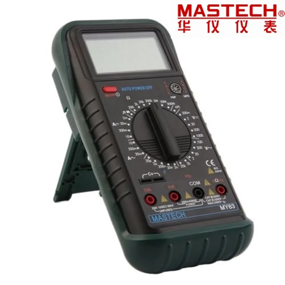 

2017 New MASTECH MY63 Digital Multimeter 2000 counts DMM w/Temperature Capacitance & hFE Testers Meters Ammeter Multitester