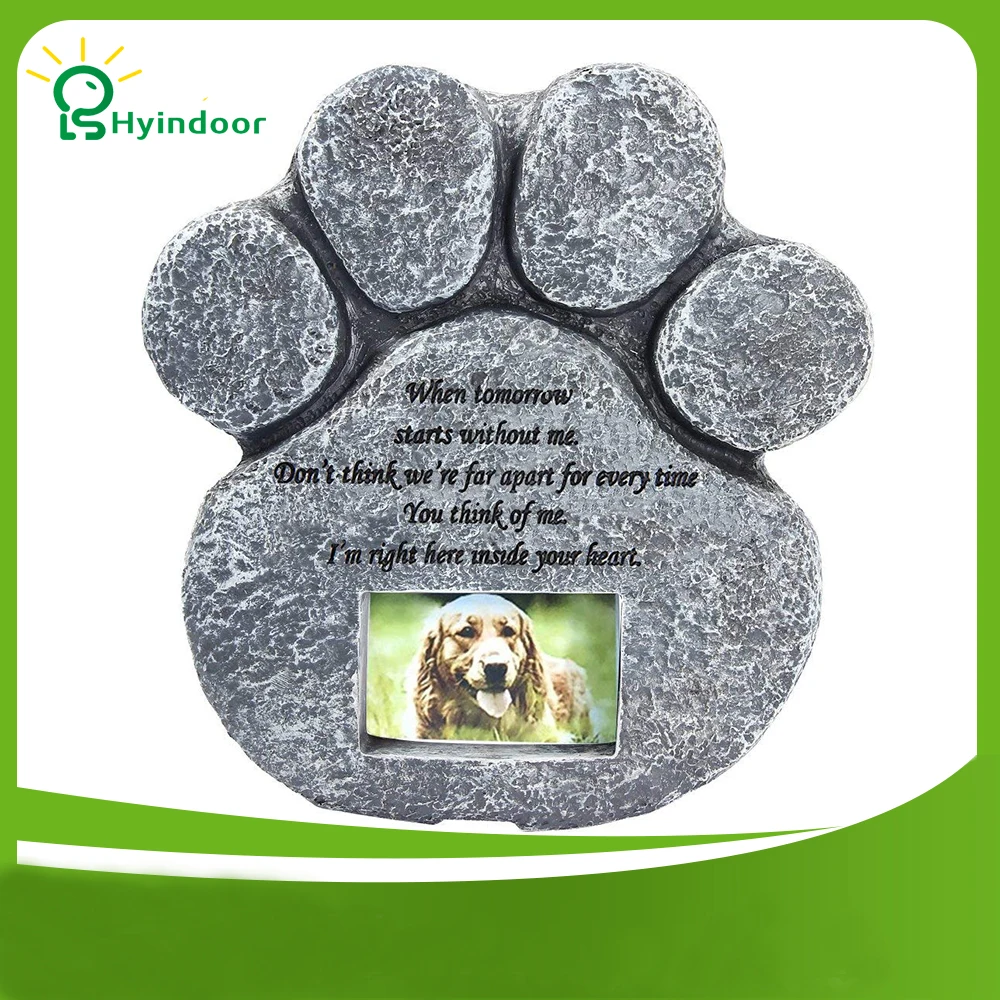 Tanie Pamiątkowy nagrobek dla zwierząt domowych Keepsake nagrobek grobowiec pies łapa kota drukuj zwierzęcy ślad pogrzebowy w kształcie może umieścić zdjęcia