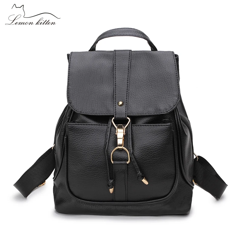 Lemon Kitten Moda Casual mochila escolar feminina,Alta calidad cuero de pu Mochilas para niñas adolescentes,Bolso de hombro femenino Lemon Kitten Moda Casual mochila escolar feminina,Alta calidad cuero de pu Mochilas para niñas adolescentes,Bolso de hombro femenino