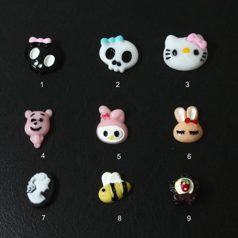 

Cute Pretty 3d Nail Art Decorations Charms Studs Fashion KITTy Honeybee rabbit Cake