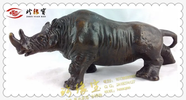 

Copper rhino cattle lucky feng shui home decoration
