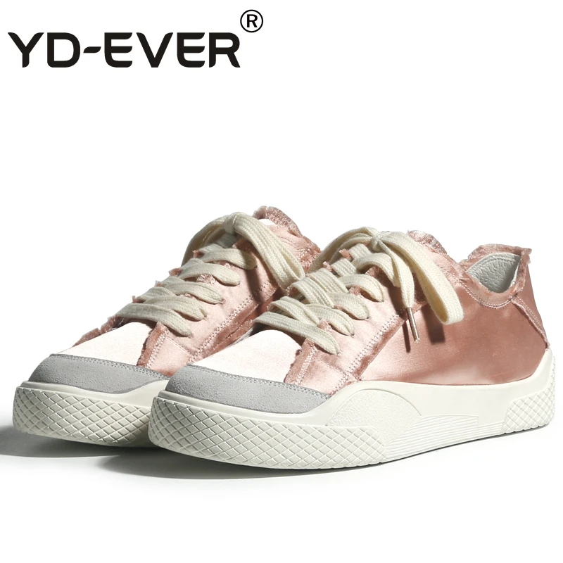 Женская Повседневная обувь YD EVER silk на танкетке модные кроссовки дышащая для