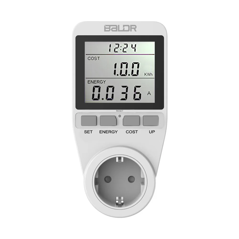 

EU Digital Wattmet Power Meter Energy Meter Voltage Wattmeter Power Analyzer Electronic Energy Meter Measuring Outlet Socket