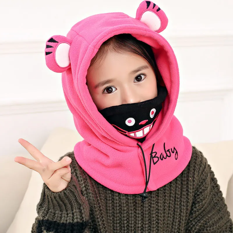 

Cartoon Bomber Caps Korean Version Children Ear Protection Warm Hats Winter Snow Cap Hat With Mask Earflap Hat For Kids Outdoor