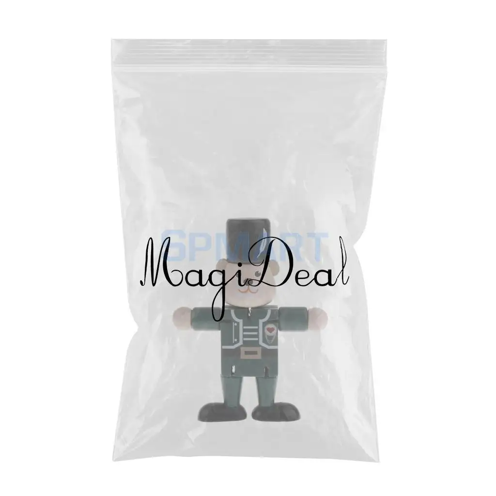 Wooden Walnut Puppets Bear Animal Action Figure Doll Toys Flexible Joints Poseable Baby Children Kids Xmas Christmas Gifts