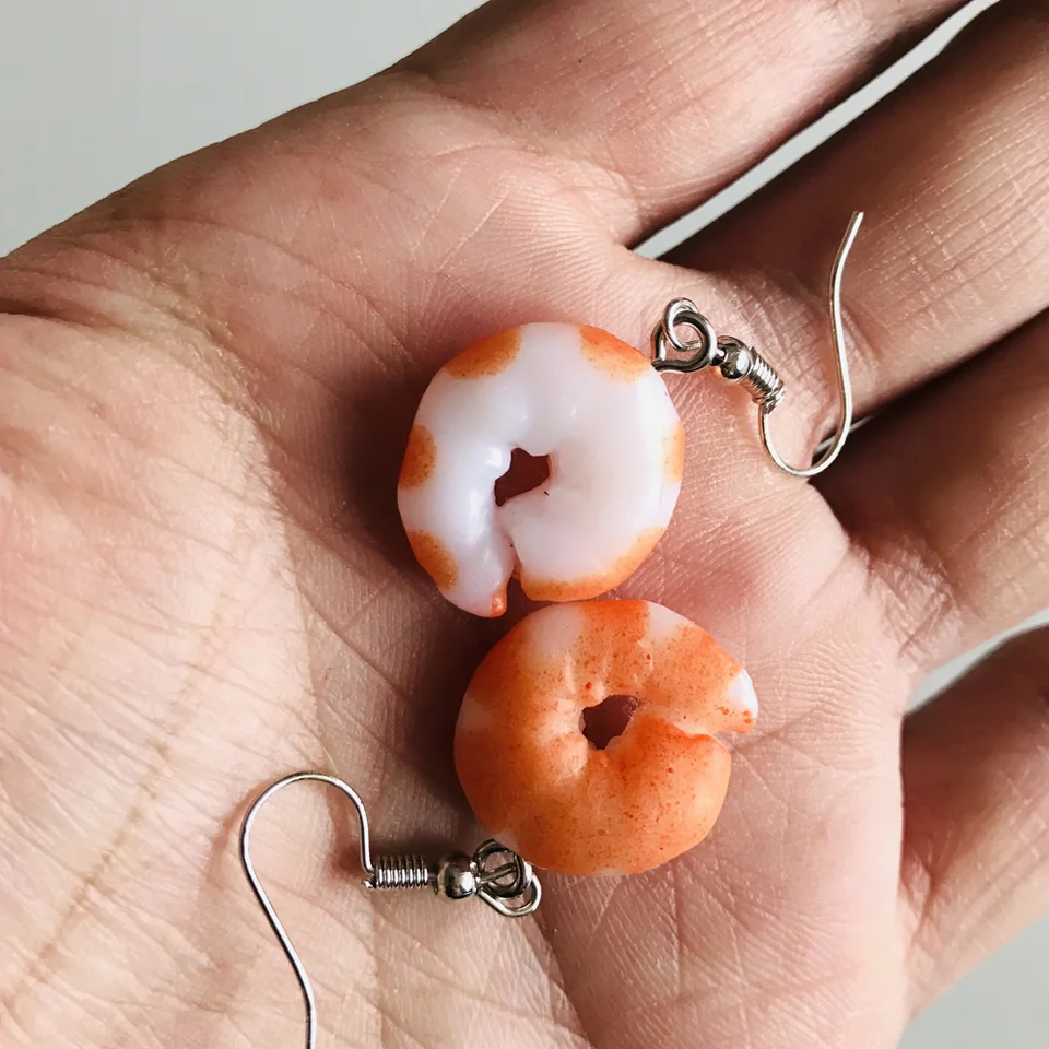 Nuovo Originale Di Disegno Divertente Arancione Carne Gamberi Orecchini A Pendaglio Lovely Fashion Frutti Di Mare Ciondola Gli Orecchini Per La Femmina 19 Trendy Brincos Orecchini A Goccia Aliexpress