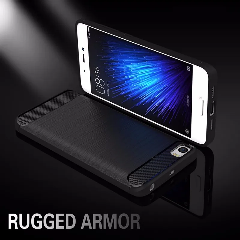 

Xiaomi Mi5 Cases Xiaomi Mi 5 Cover Shockproof Silicone WolfRule Brushed Style Back Case For Xiaomi Mi5 Mobile Phone Bag Funda