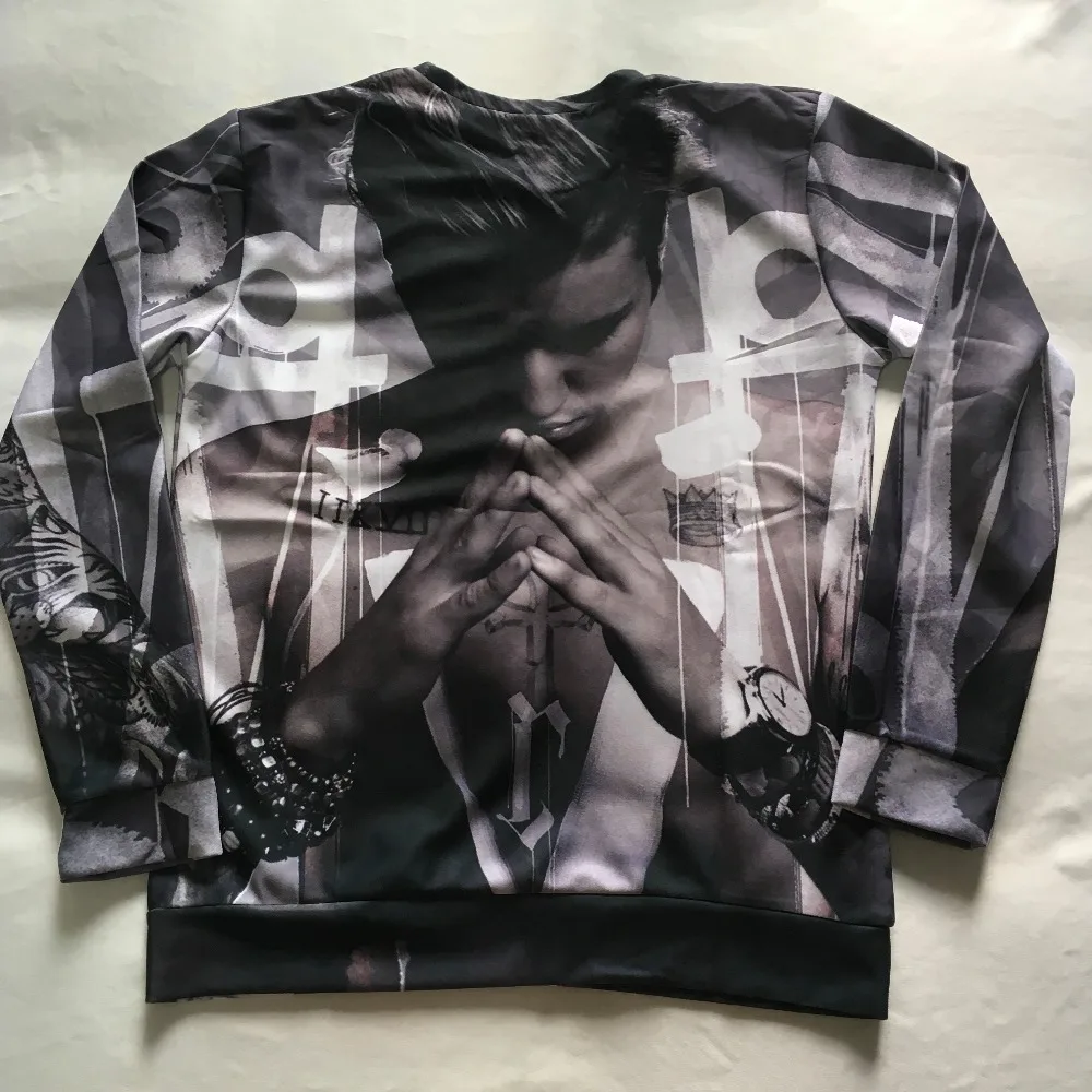 PLstar CosmosWomen Men Justin Bieber Hoodie 3D Sublimation print fleece Sweatshirt Crewneck Fashion Clothing Sweats Jumper