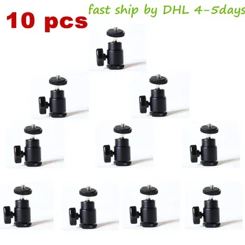

10pcs Tripod Heads 1/4" Mini Ball Head Bracket/Holder/Mount for Canon Nikon DSLR SLR Flash Flashgun
