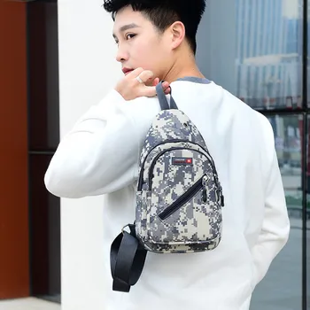

2019 Newly Men Oxford Cloth Handsome Fashion Casual amouflage Chest Bag Sports Outdoor Leisure Multi-function Bag 50